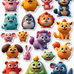 Cartoon Characters & Mascots - Sticker Sheet v37